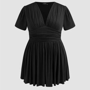 🆕 Jersey V-Neck Ruched Mini Dress